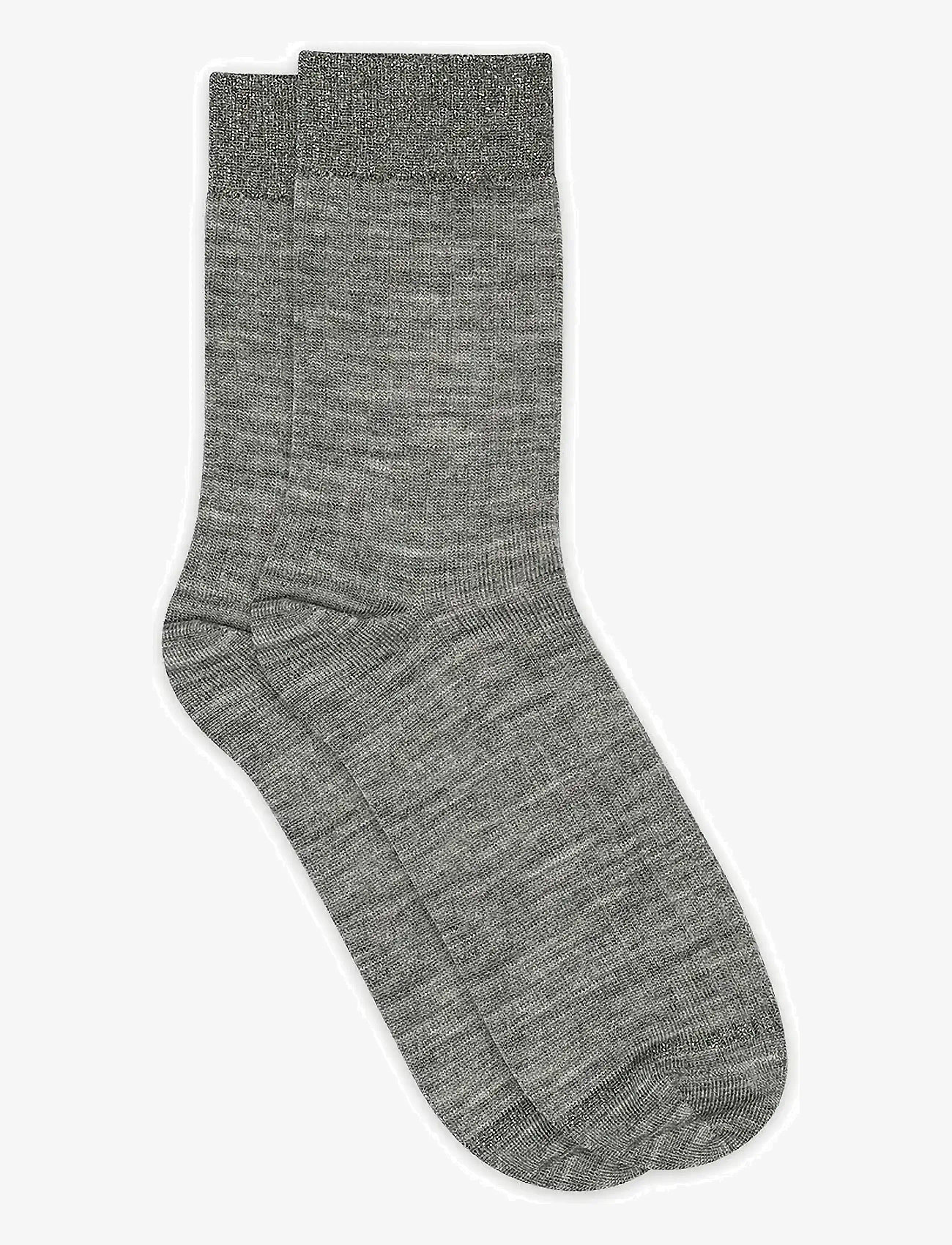 mp Denmark - Erina wool rib socks - grey melange - 0