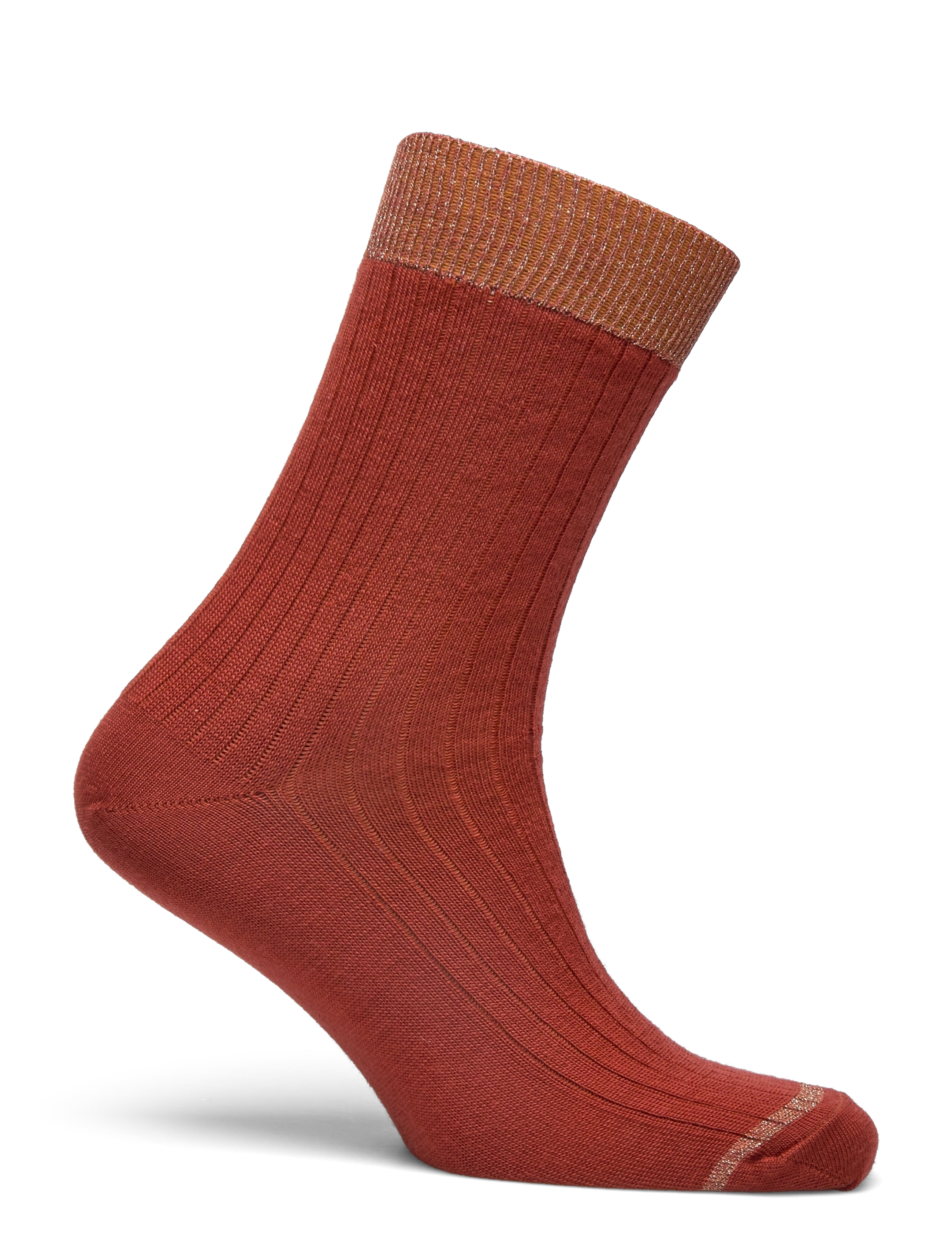 mp Denmark - Erina wool rib socks - rustic clay - 1