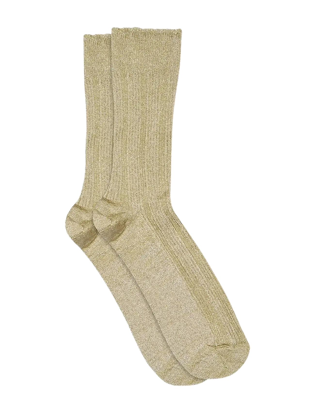 mp Denmark Julia Glitter Socks, Kvinder, Glitterstrømper Med Flæsekant, Kakigrøn, Str: 37/39