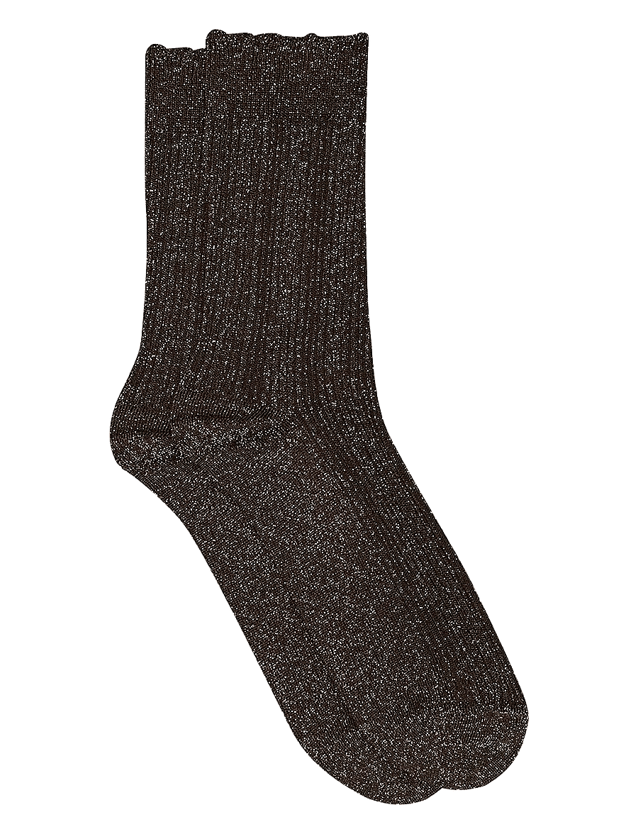 mp Denmark - Julia glitter socks - klassikalised sokid - dark brown - 0