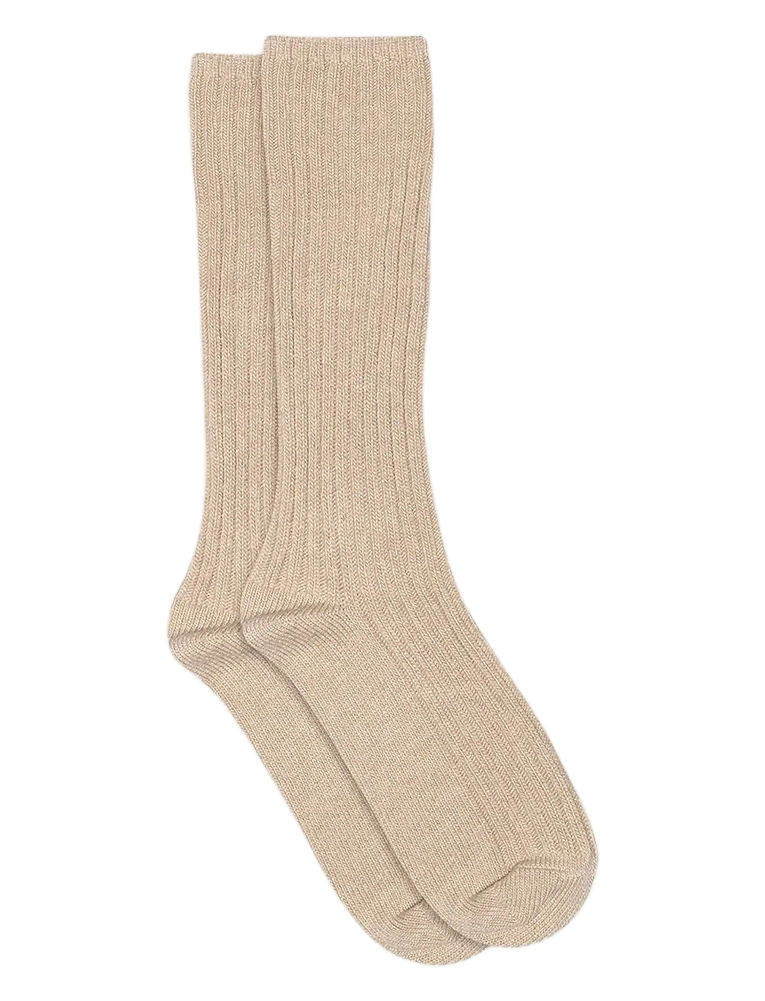 mp Denmark Bess Long Socks, Kvinder, Ribbede Lange Sokker, Beige, Str: 40/42