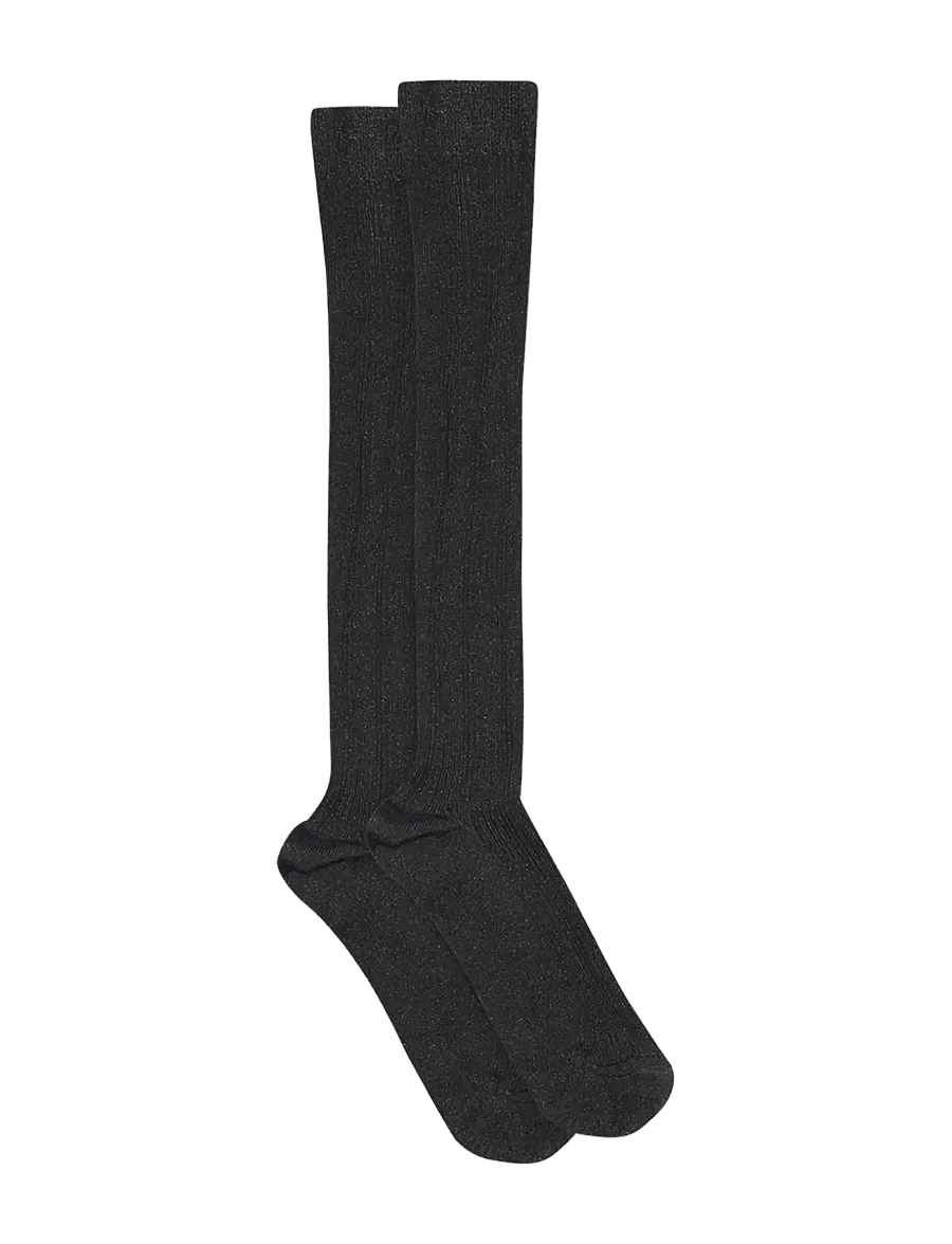 mp Denmark - Julia glitter knee socks - knæstrømper - black - 0