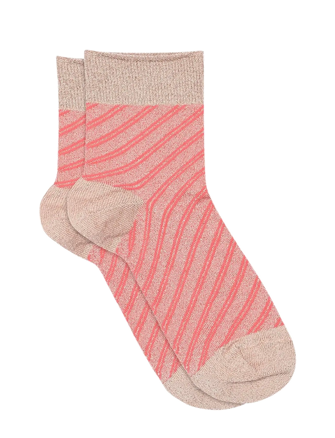 mp Denmark Elisa glitter short socks - Ankelstrømper - FLAMINGO CORAL / pink/rose