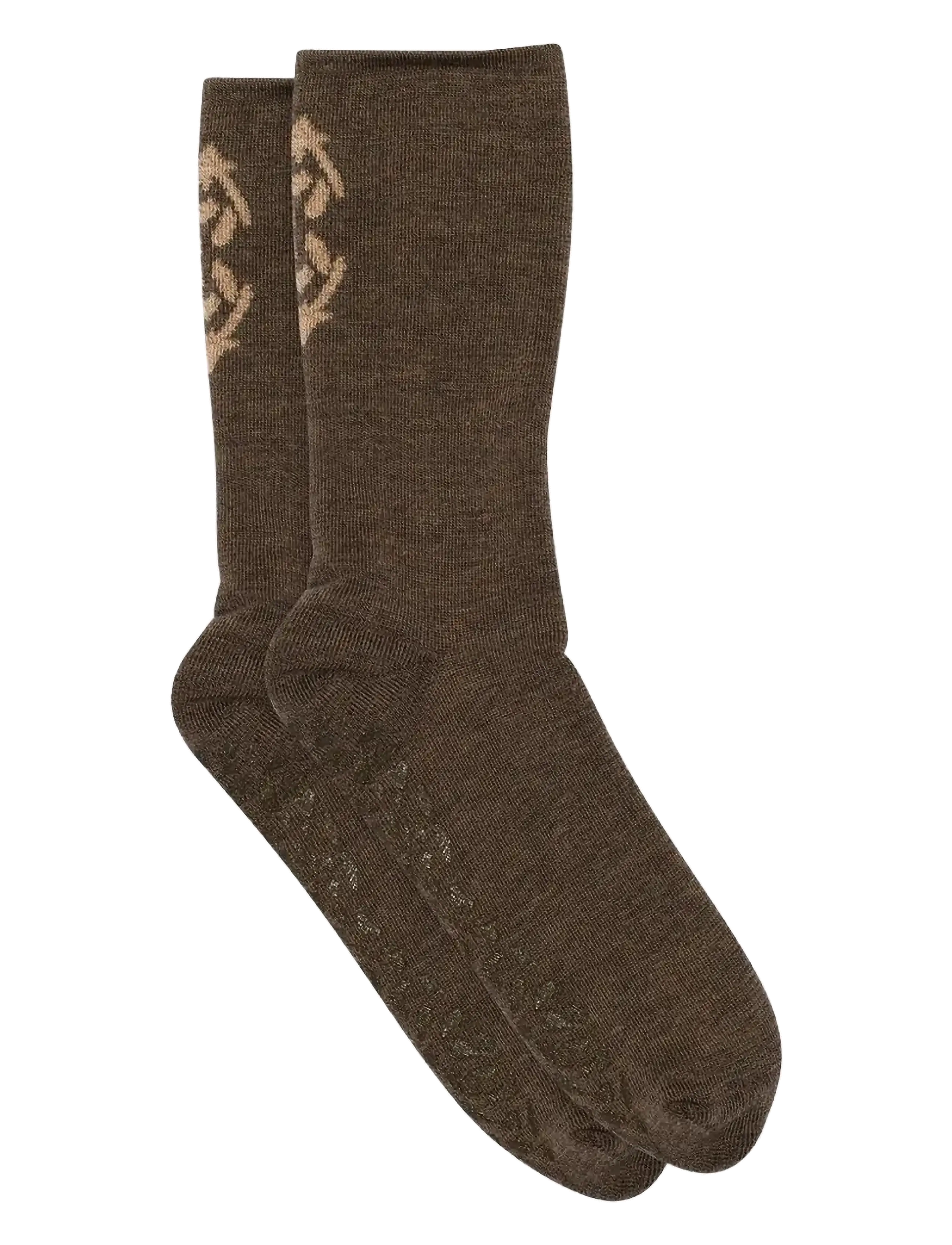 mp Denmark Hjørdis socks - anti-slip - Undertøj - BROWN MELANGE / brown