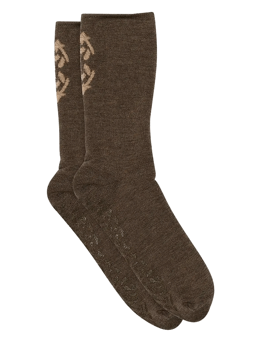 mp Denmark - Hjørdis socks - anti-slip - almindelige strømper - brown melange - 0