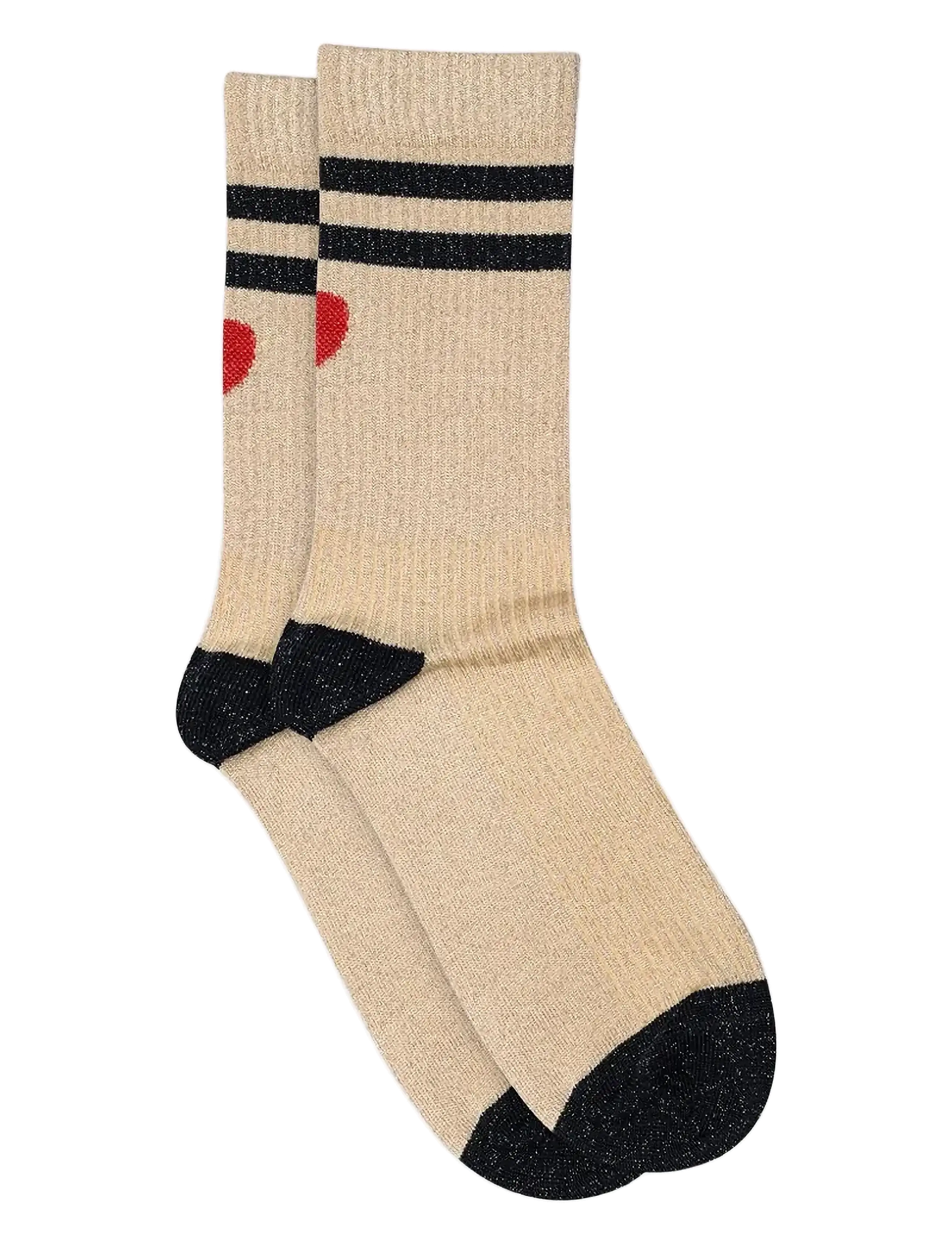 mp Denmark Elga Glitter Socks, Kvinder, Glitter Sokker, Beige, Str: 37/39