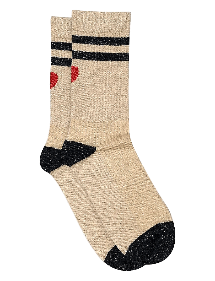mp Denmark - Elga glitter socks - vanliga strumpor - champagne beige - 0