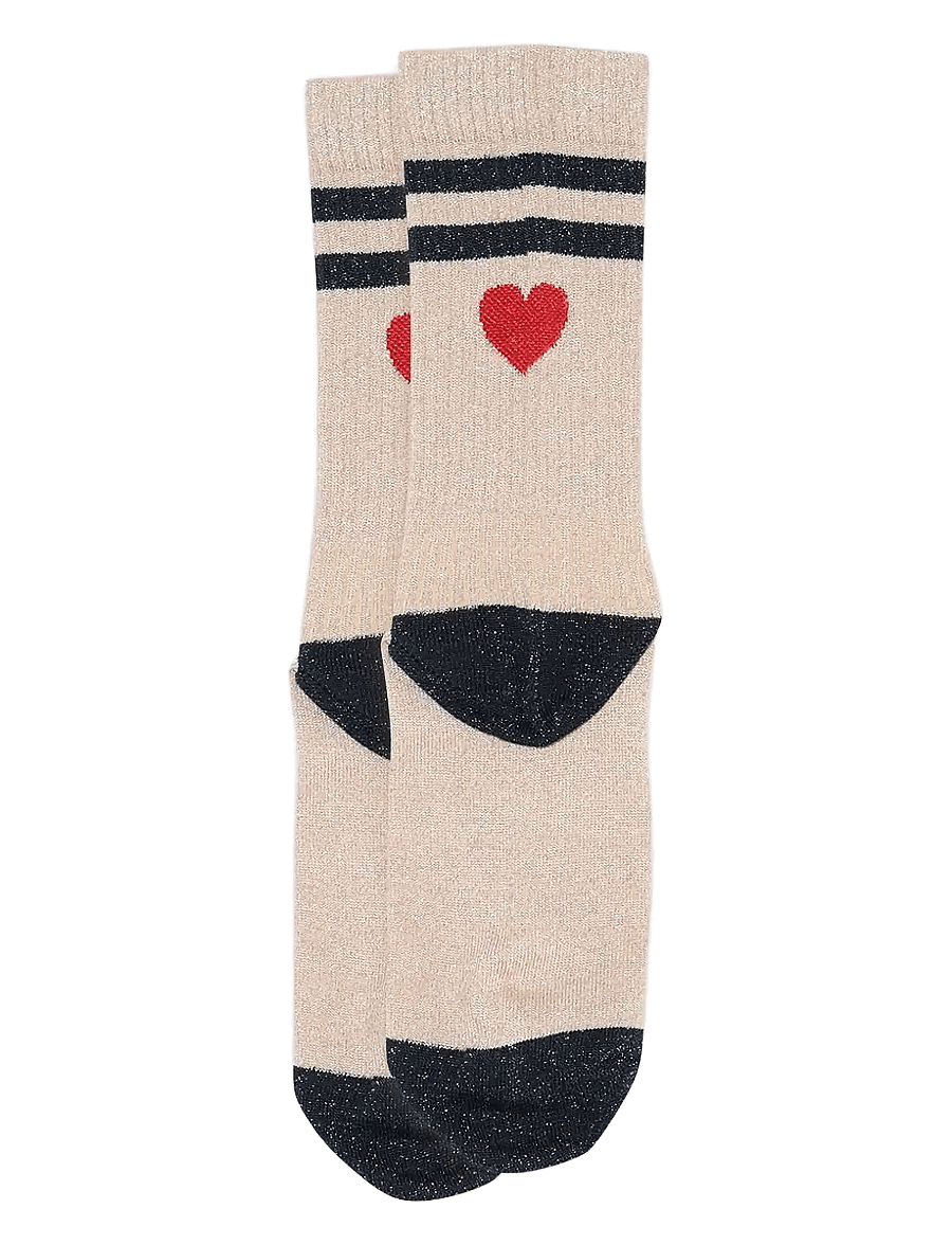 mp Denmark - Elga glitter socks - vanliga strumpor - champagne beige - 1