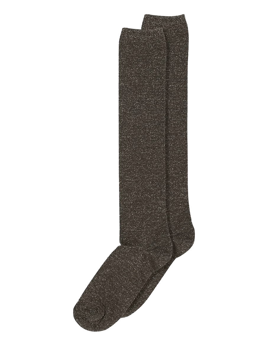 mp Denmark - Nelly glitter knee socks - põlvikud - dark brown - 0