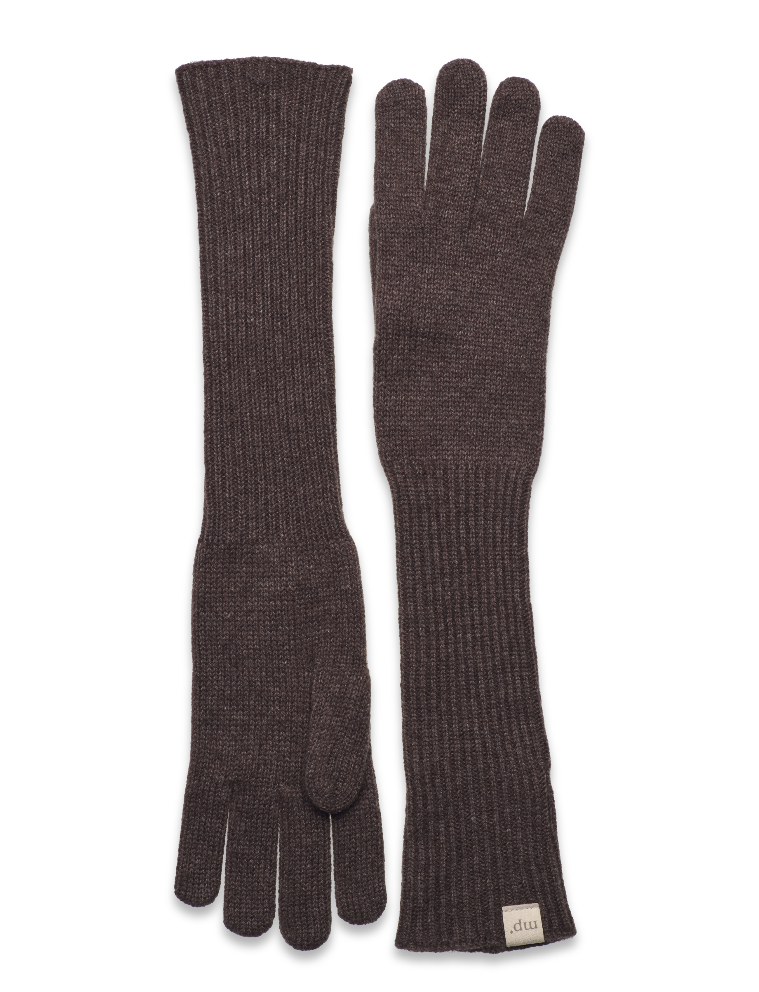 Trondheim long gloves - BROWN MELANGE