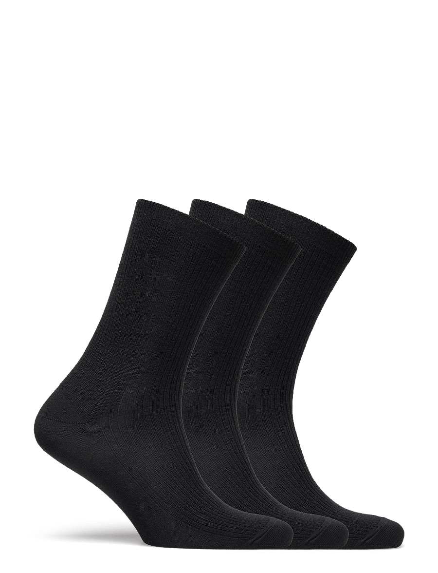 mp Denmark - Fine wool rib socks - 3-pack - regular socks - black - 1