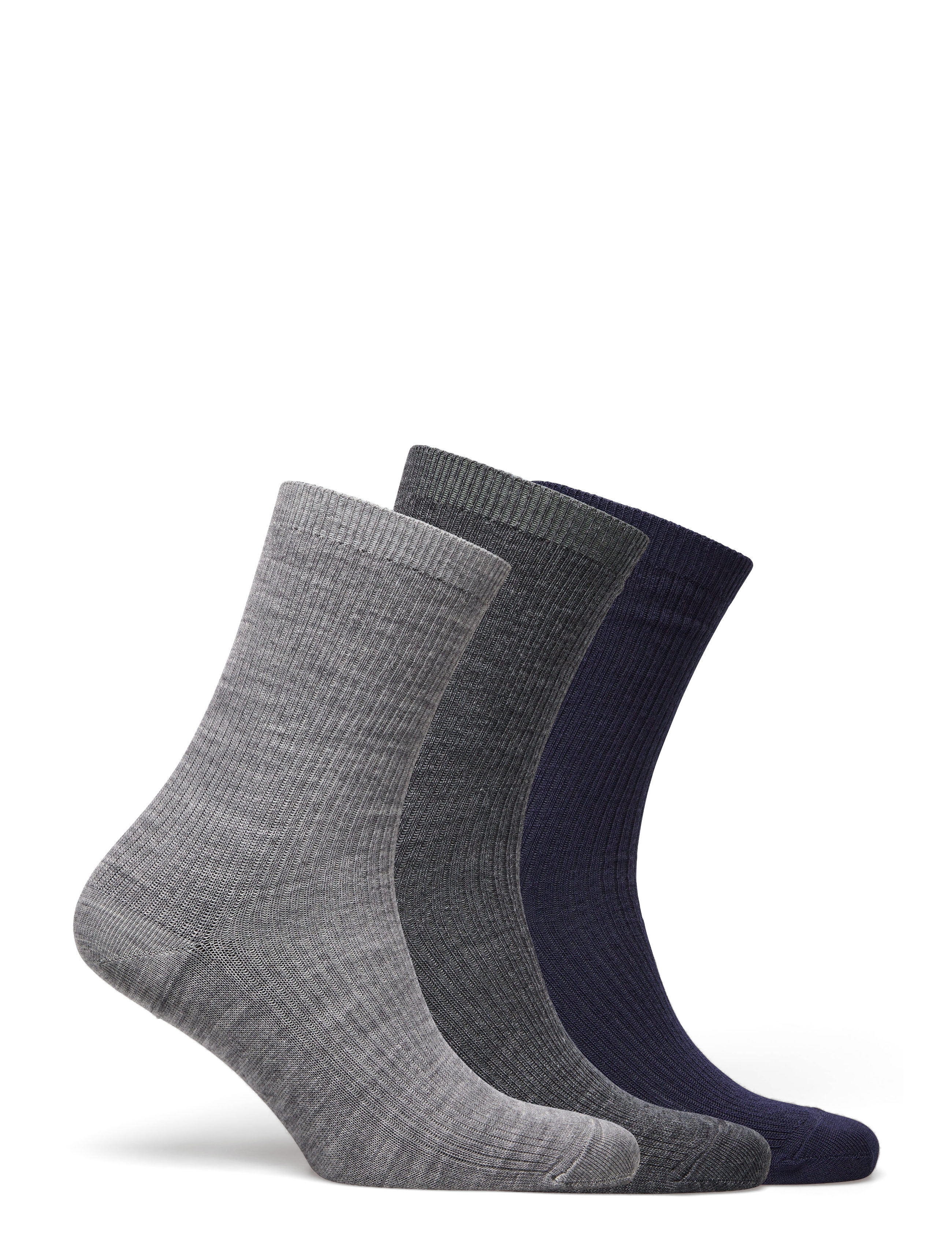 mp Denmark - Fine wool rib socks - 3-pack - grey melange - 1