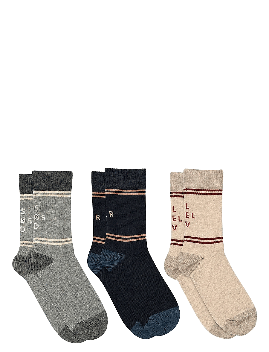mp Denmark - Gunnvar socks - 3-pack - normale socken - beige melange - 0