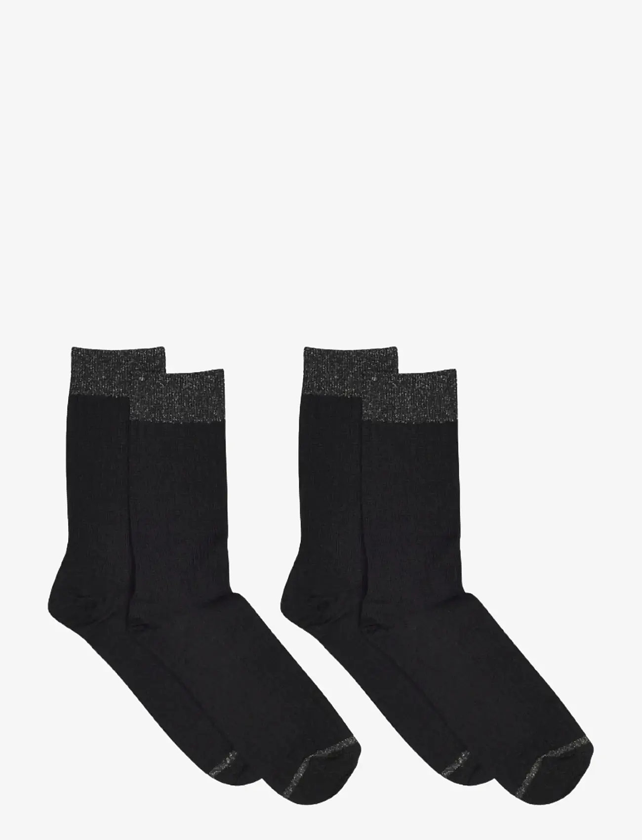 mp Denmark - Erina wool rib socks 2-pack - black - 0