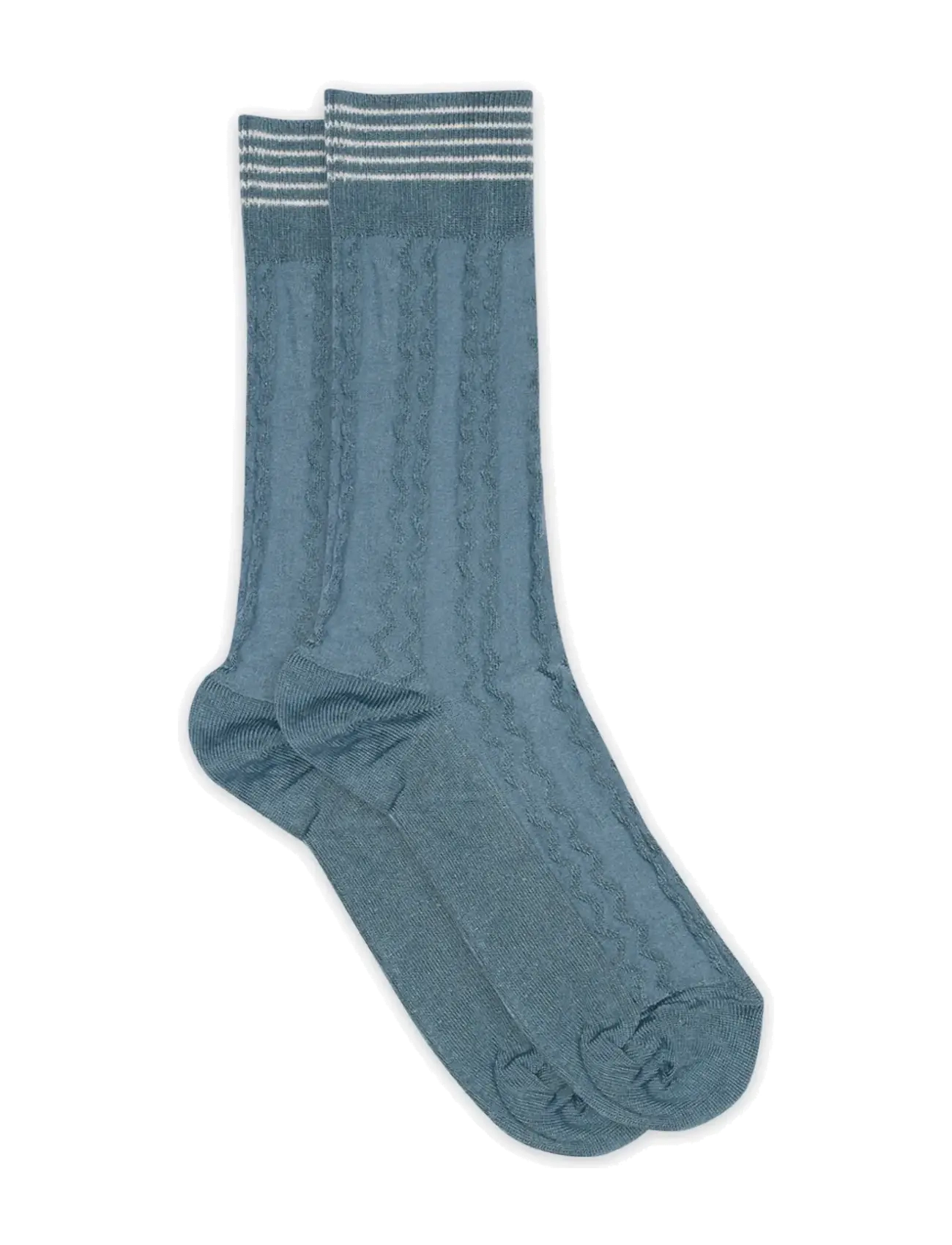 mp Denmark Jens Socks, Mænd, Kabelstrik Sokker, Blå, Str: 41/43