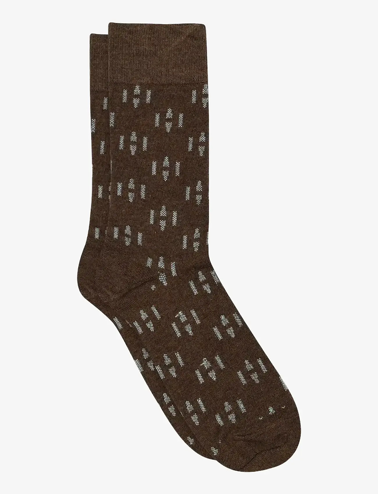 mp Denmark - Vilhelm socks - madalaimad hinnad - brown melange - 0