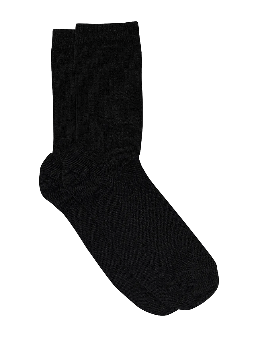 mp Denmark - Wool rib socks - klassikalised sokid - black - 0