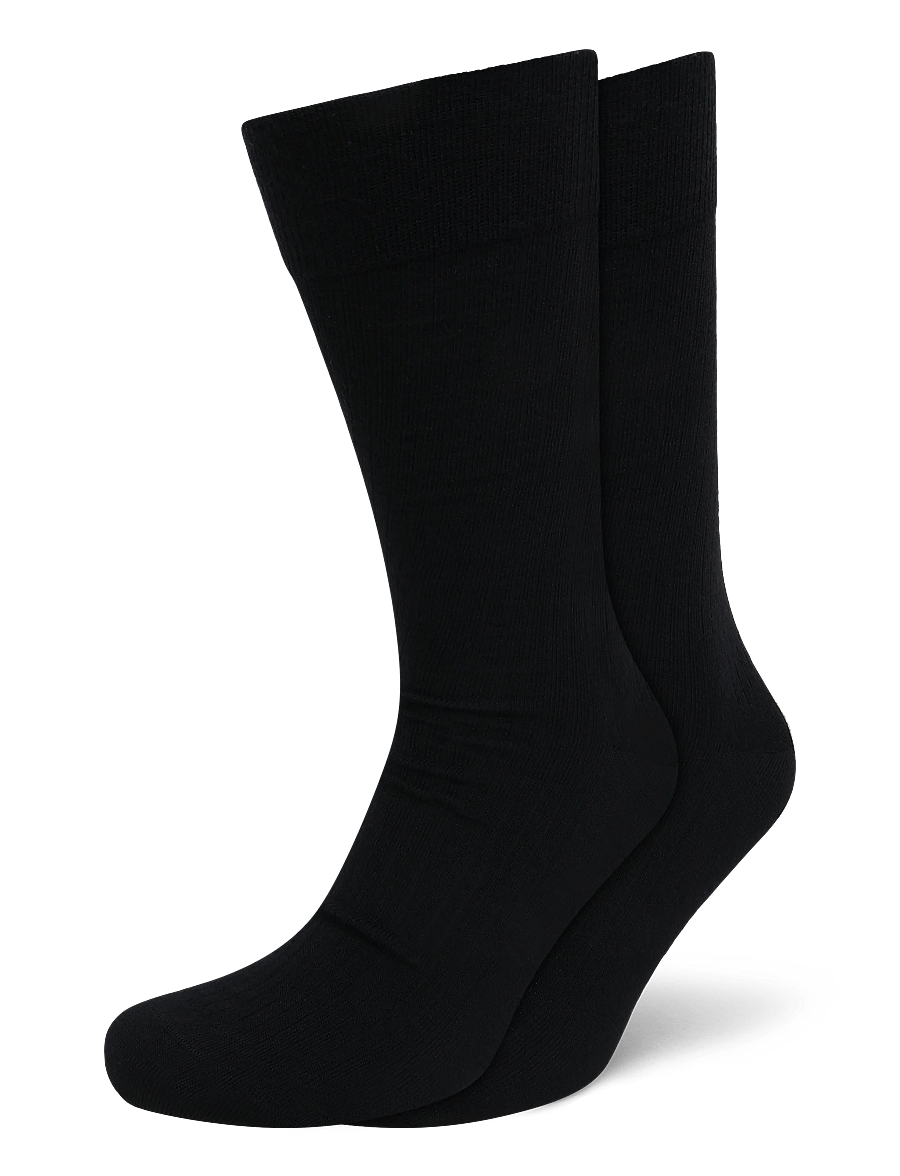 mp Denmark - Wool rib socks - klassikalised sokid - black - 0