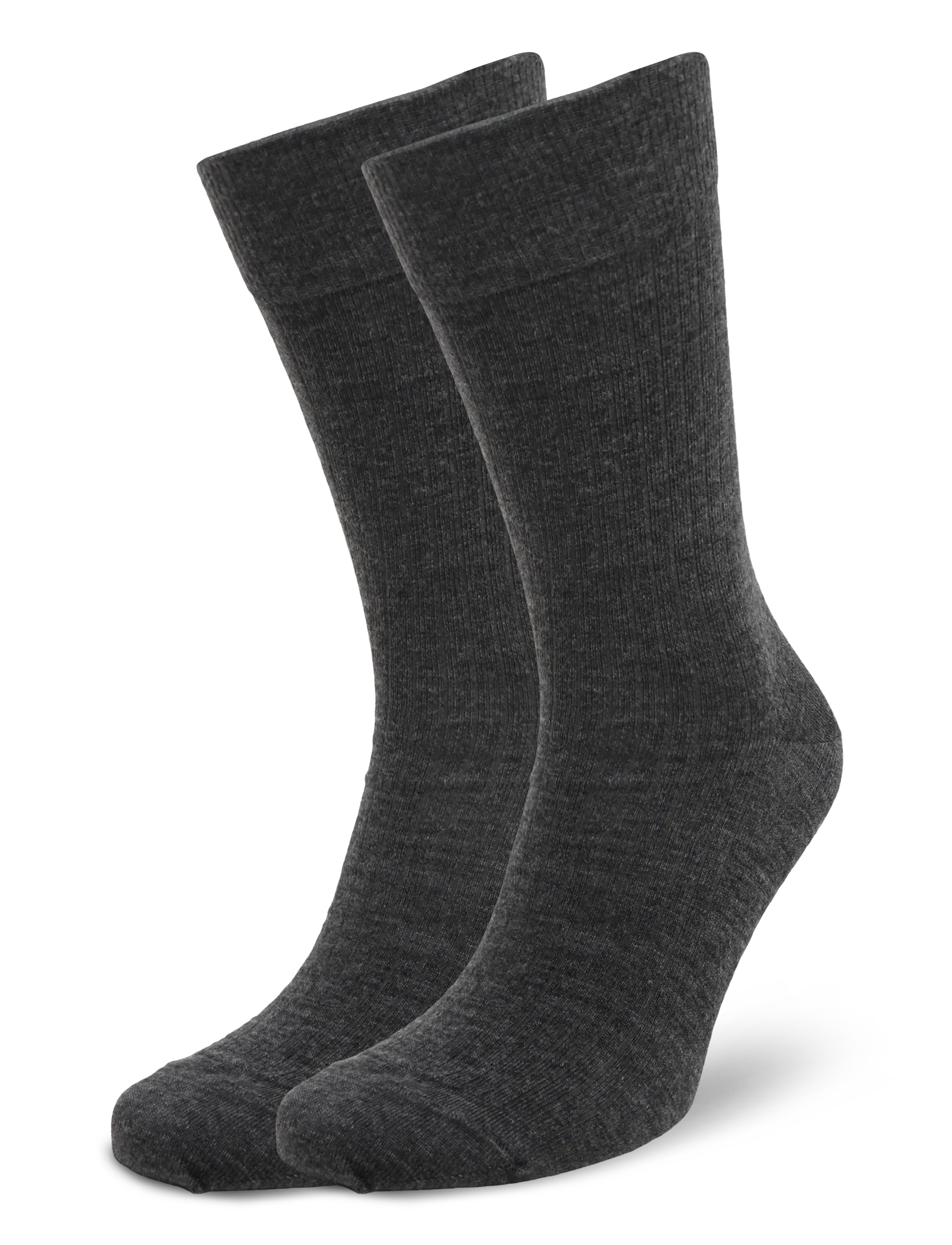 mp Denmark Wool rib socks - Sokker - DARK GREY MELANGE / grey