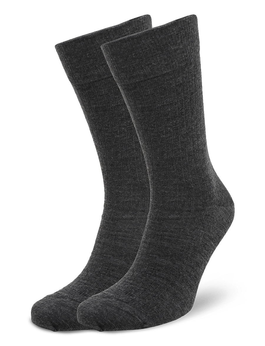mp Denmark - Wool rib socks - klassikalised sokid - dark grey melange - 0