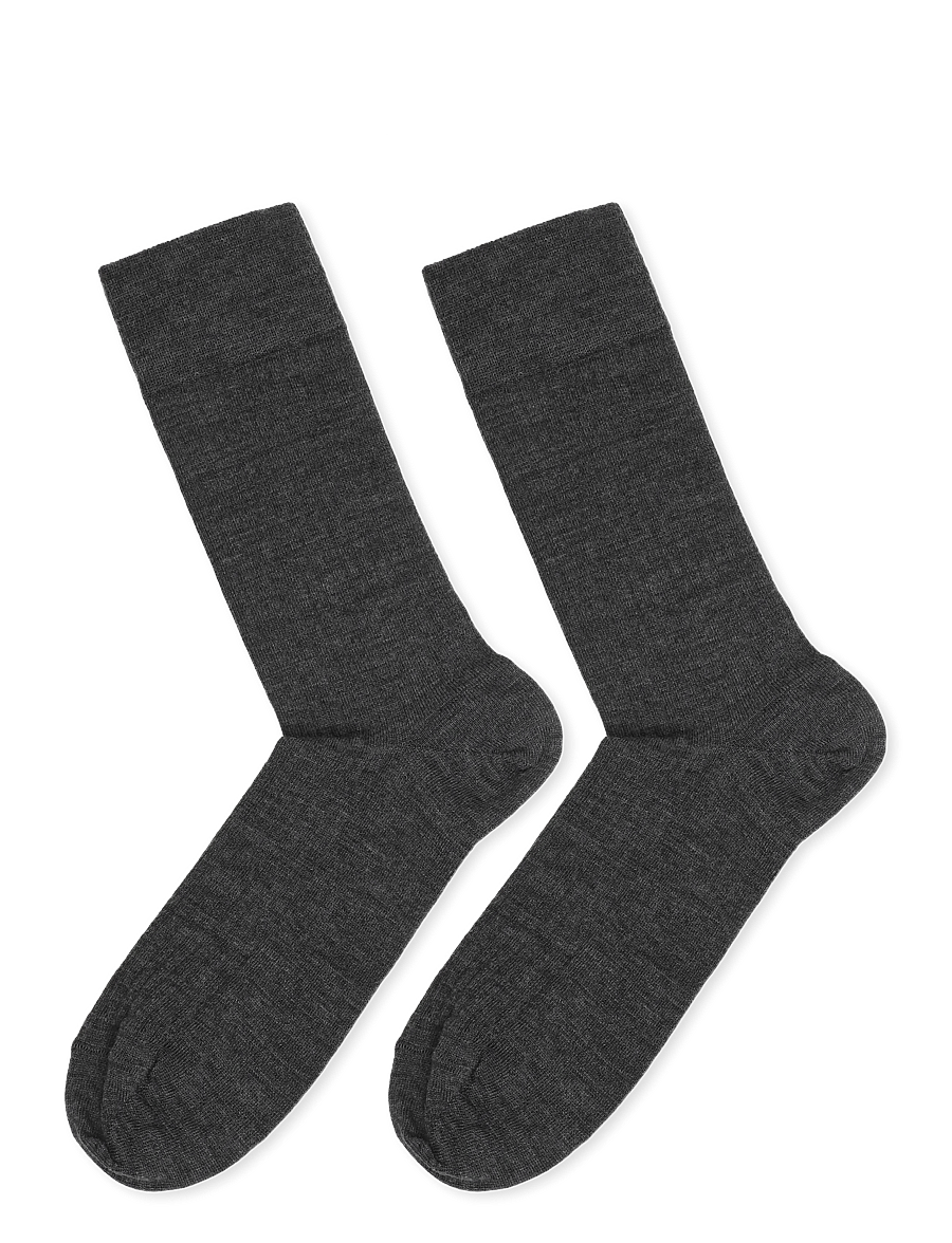mp Denmark - Wool rib socks - klassikalised sokid - dark grey melange - 1