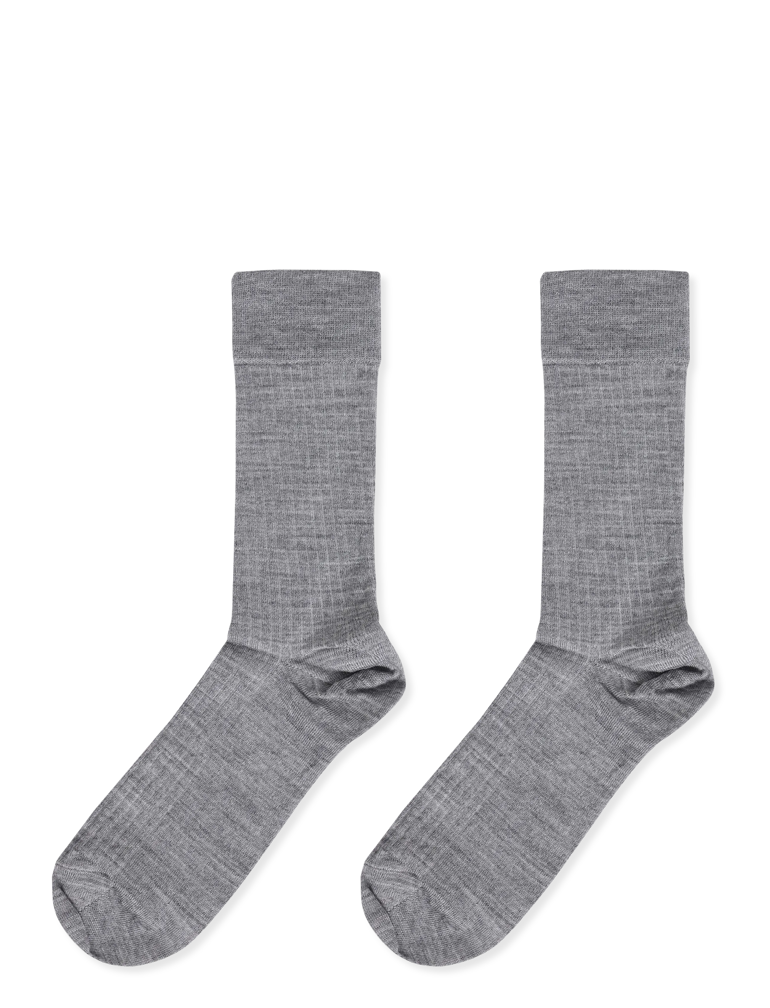 mp Denmark - Wool rib socks - vanliga strumpor - grey melange - 1
