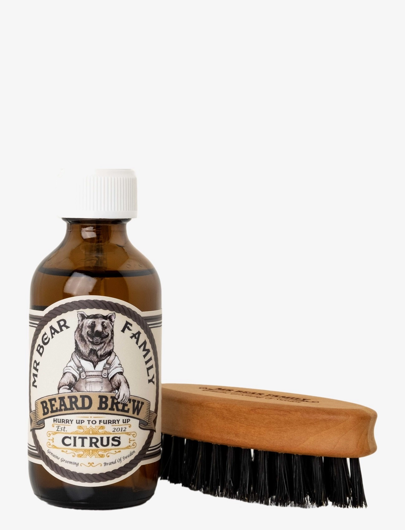 Mr Bear Family Kit Brew & Brush Citrus, Beard Vinegar & Dressing Bottles, Nude, Str: ONE SIZE