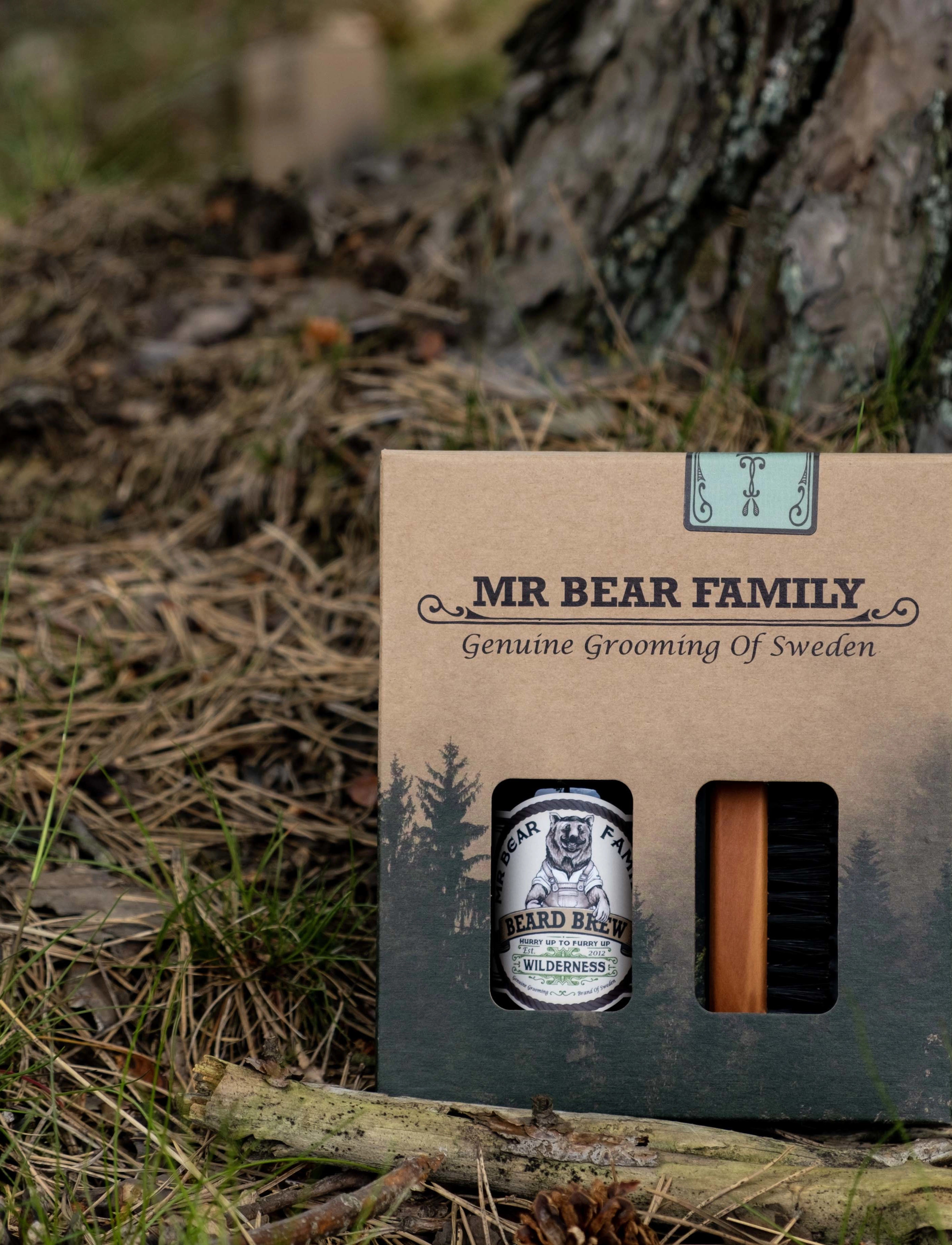 Mr Bear Family Kit - Brew & Brush Wilderness, One Size, Nude, Skæg & Overskæg > Skægolie, Herre