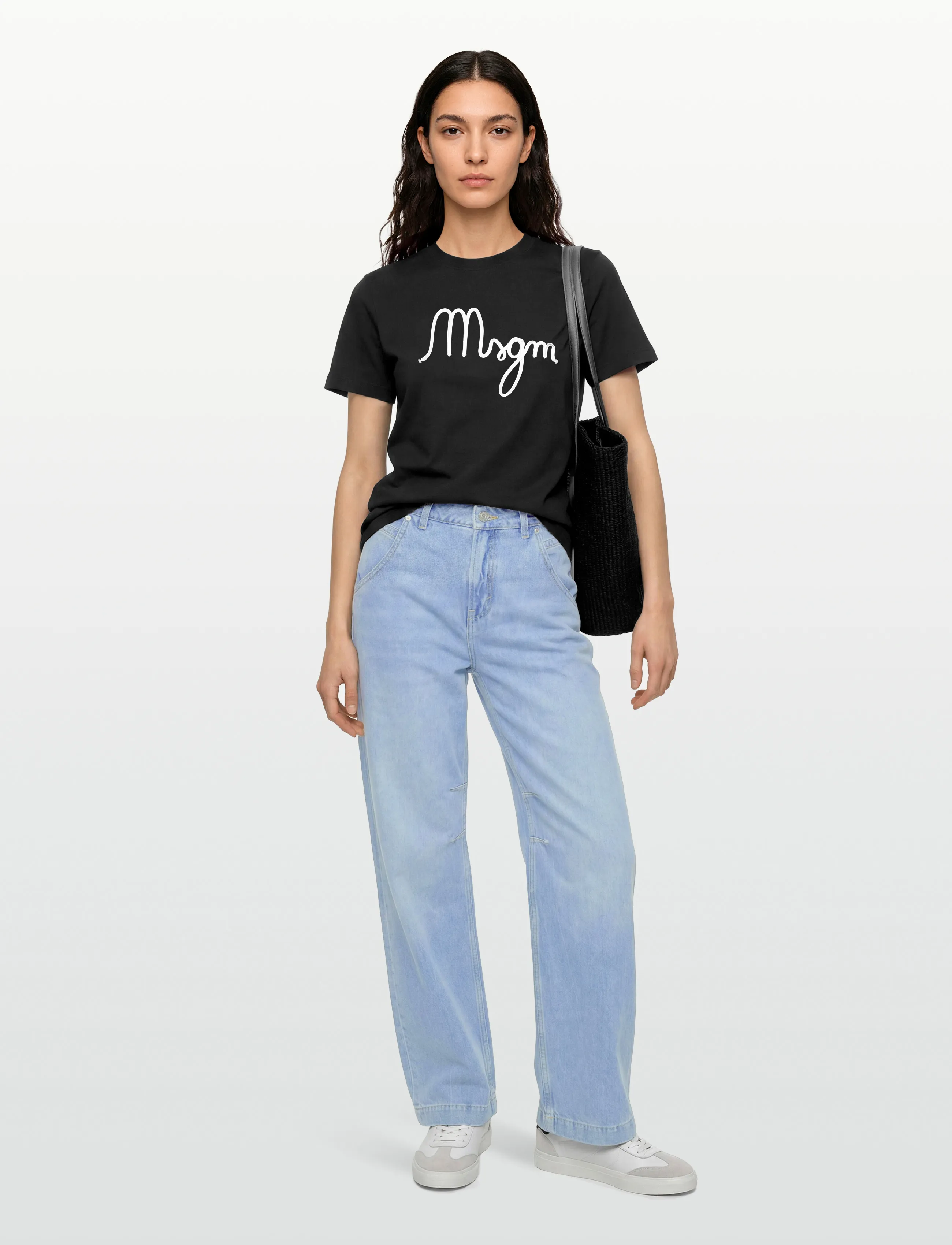 MSGM T-Shirt/T-Shirt, L, T-shirts & Oberteile, Schwarz - Short-sleeved, Frauen