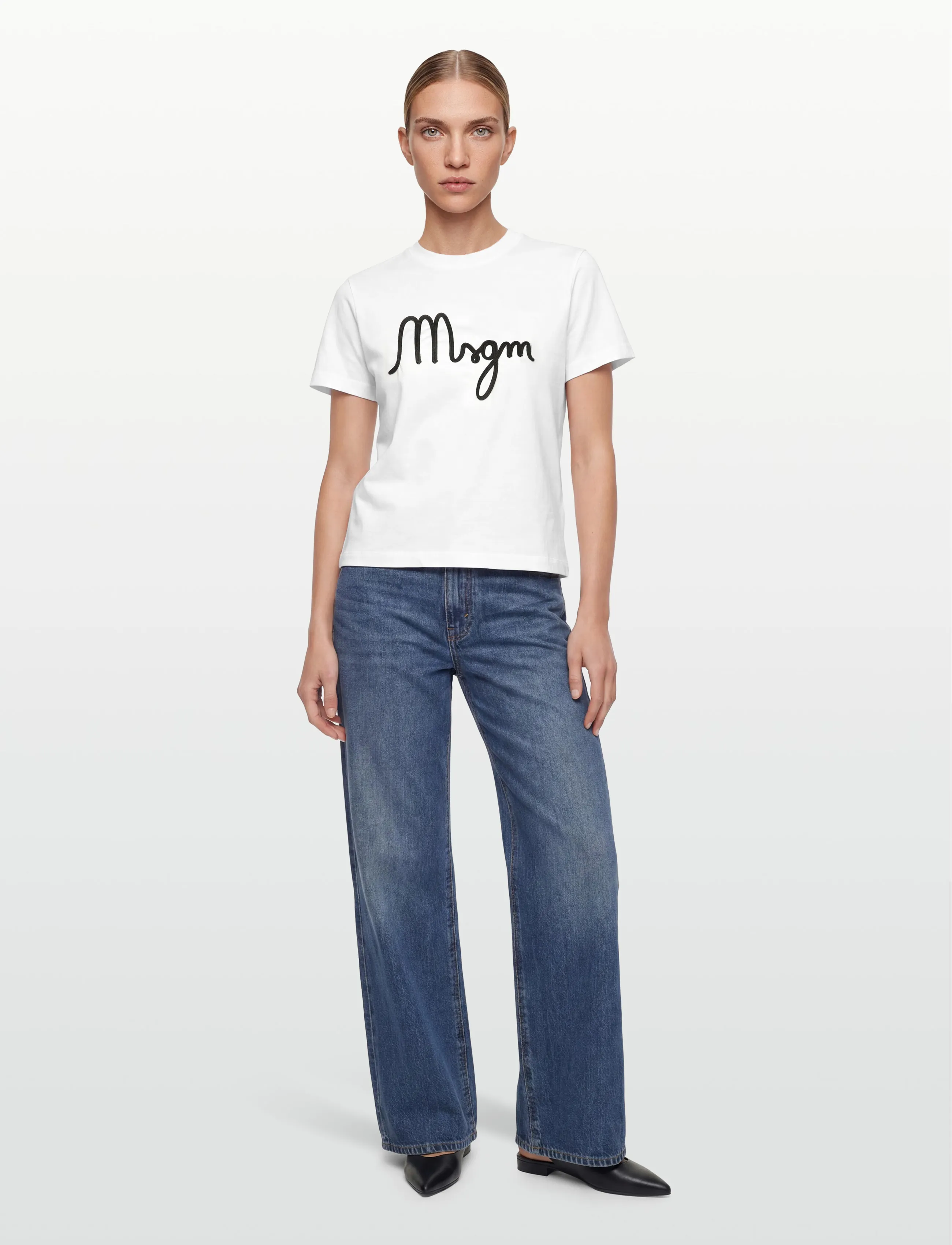 MSGM T-Shirt/T-Shirt, XS, T-shirts & Oberteile, Weiß - Short-sleeved, Frauen