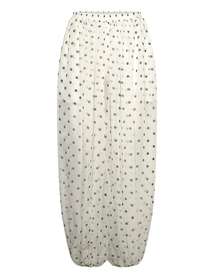 MSGM - PANTALONE/PANTS - tynnyrihousut - ivory + black - 0