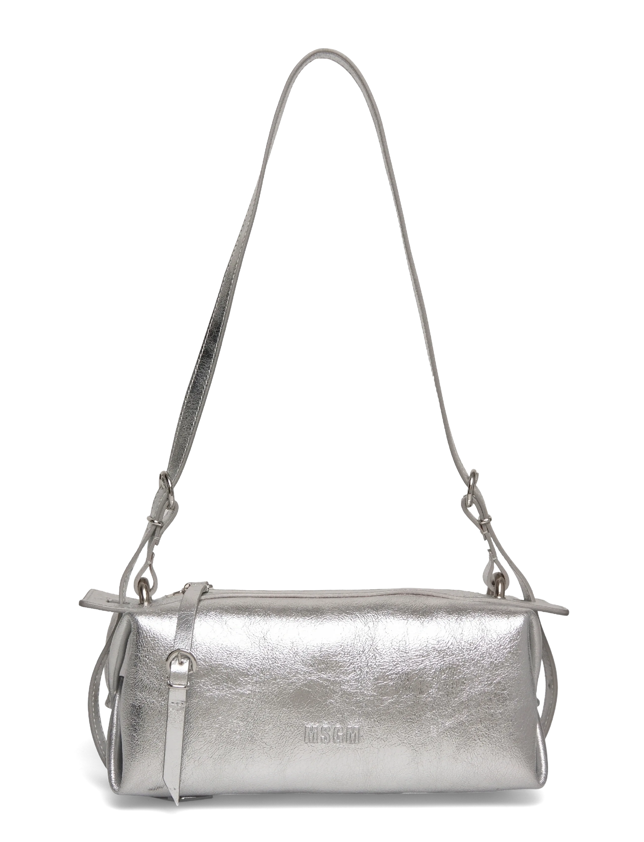 MSGM Printed Leather Hand Bag, One Size, Bags, Silber - Top Handle Frauen