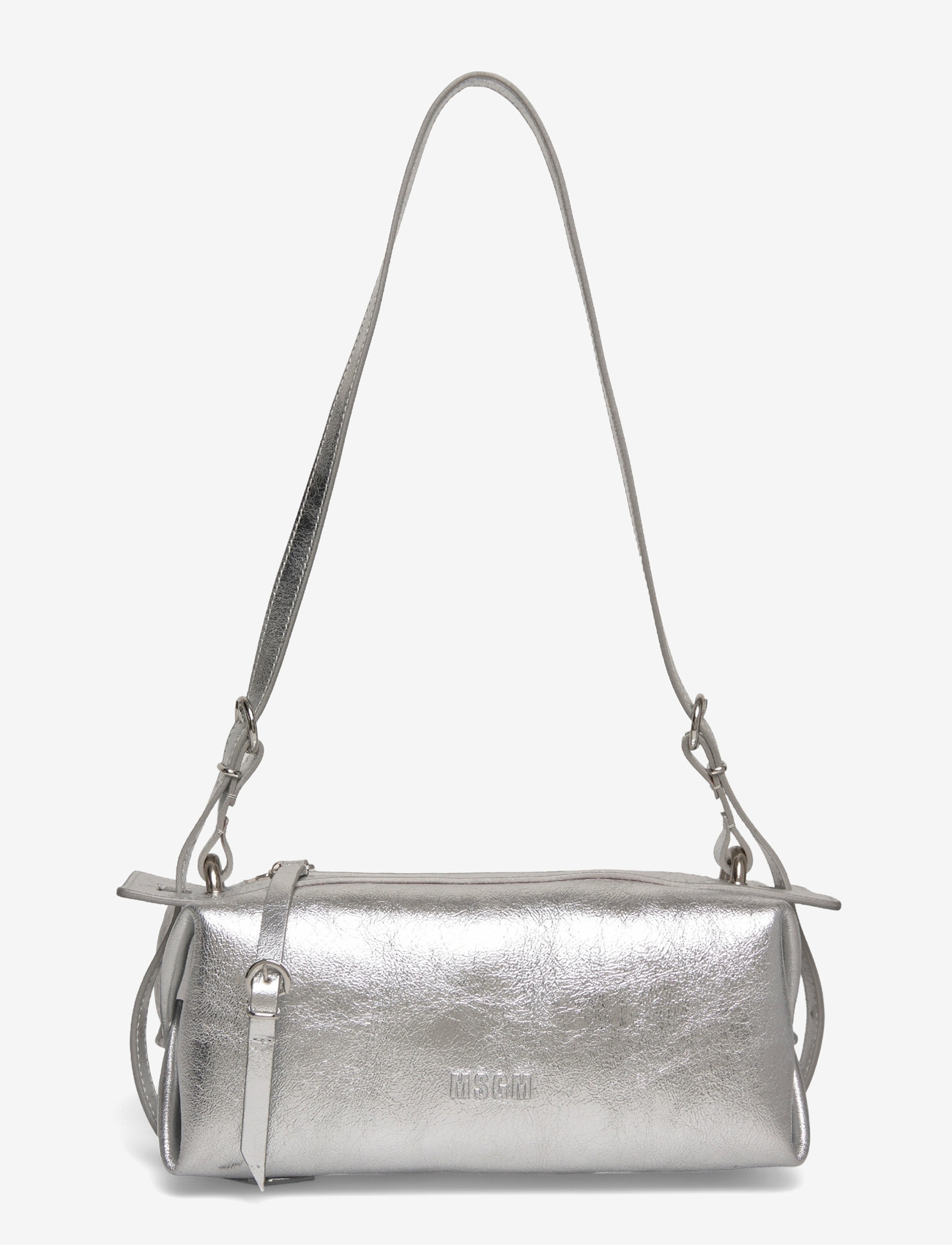 MSGM - PRINTED LEATHER HAND BAG - handtaschen - silver - 0