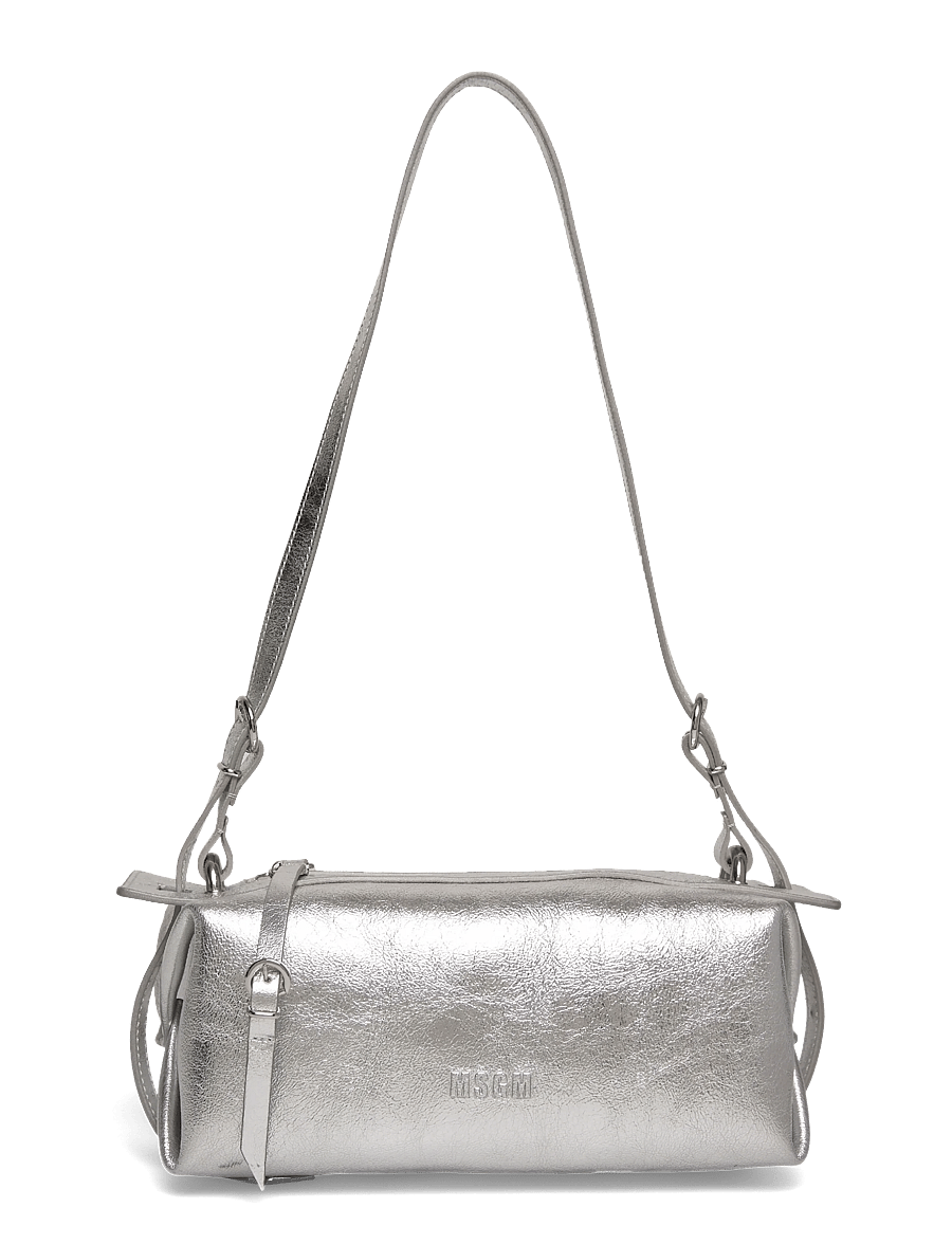 MSGM - PRINTED LEATHER HAND BAG - handtaschen - silver - 0