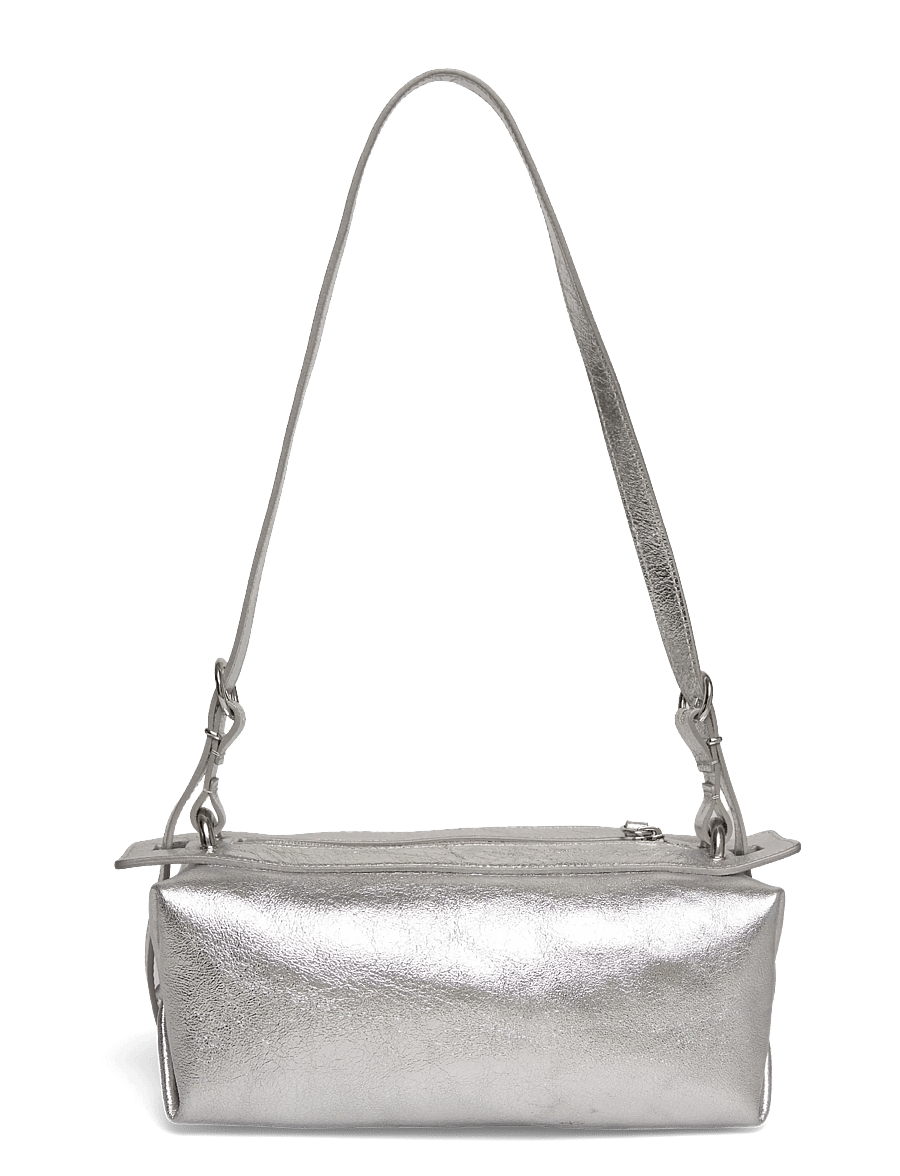 MSGM - PRINTED LEATHER HAND BAG - handtaschen - silver - 1