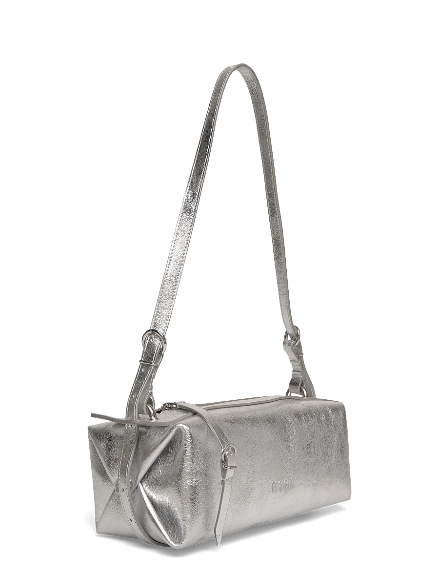 MSGM - PRINTED LEATHER HAND BAG - handtaschen - silver - 2