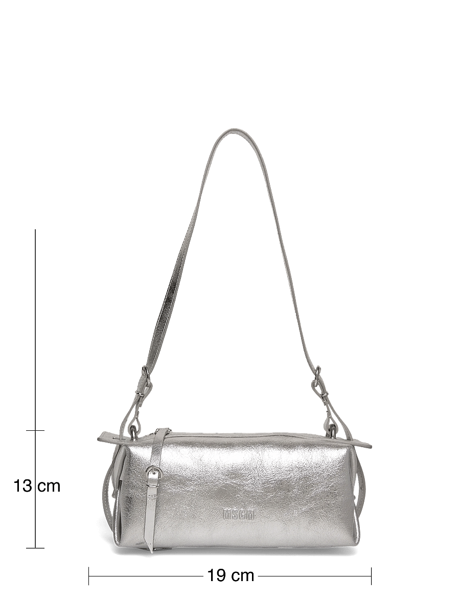 MSGM - PRINTED LEATHER HAND BAG - handtaschen - silver - 3
