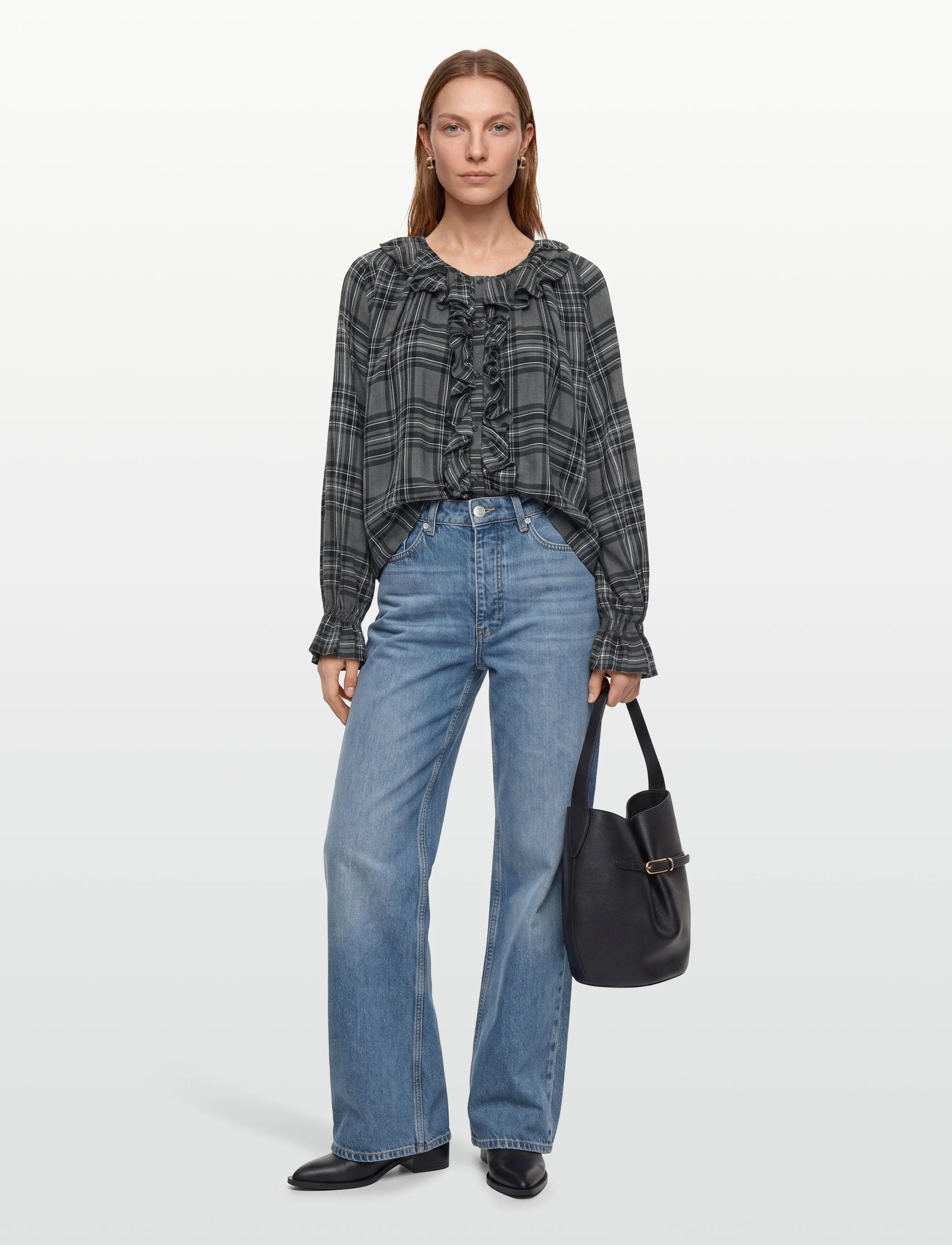 MSGM Camicia/Shirt, Kvinder, Flæseskjorte, Grå, Str: 42