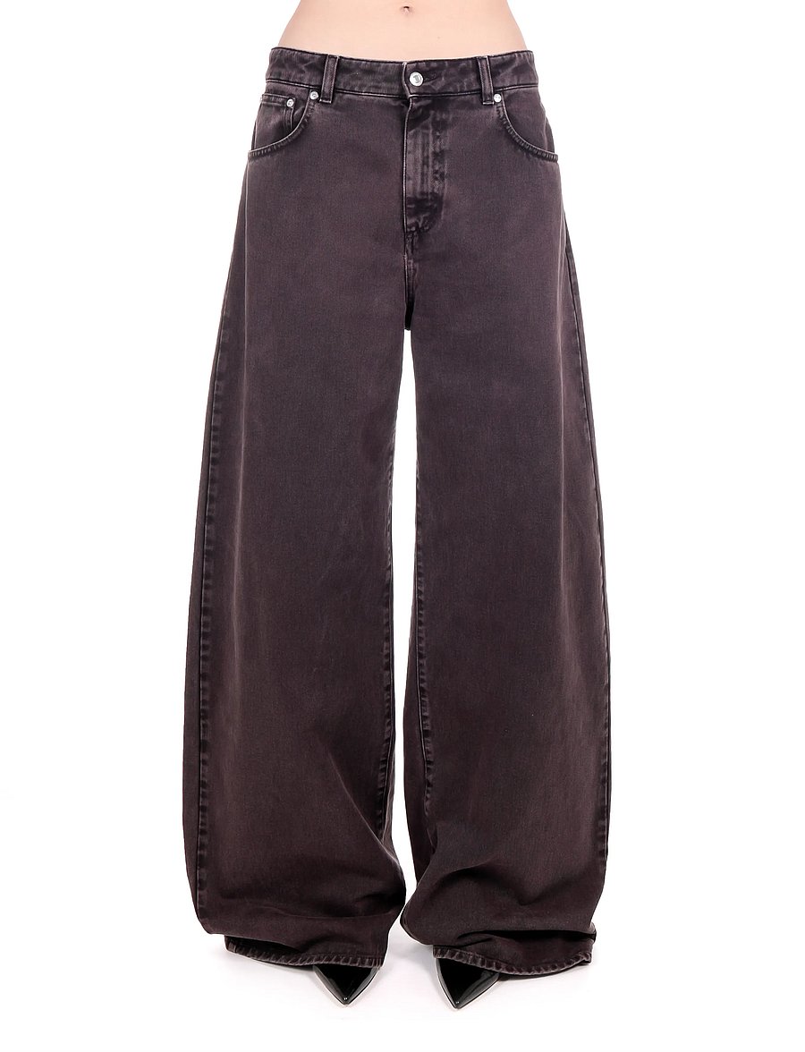 MSGM - PANTALONE/PANTS - alt laiad teksad - cocoa brown - 0