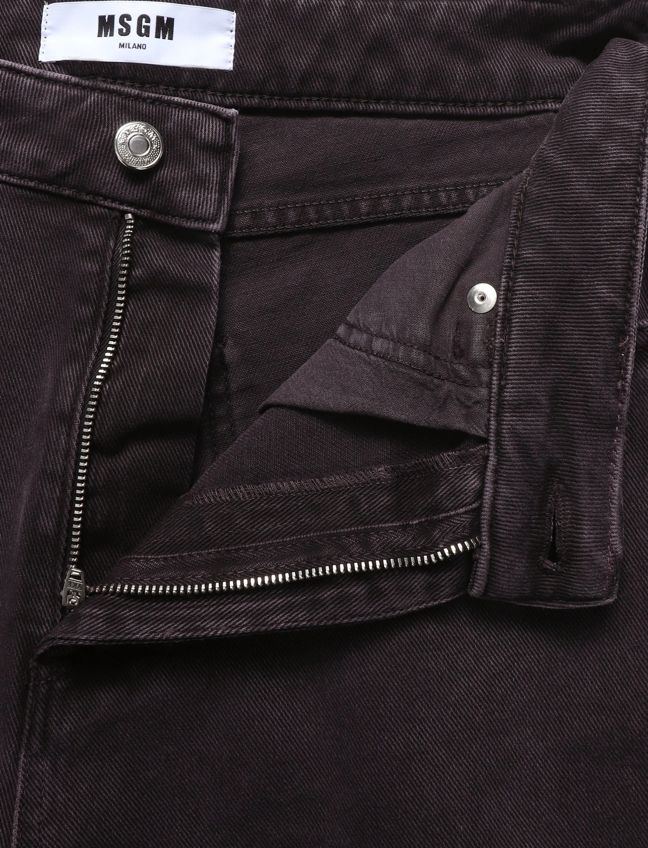 MSGM - PANTALONE/PANTS - alt laiad teksad - cocoa brown - 4