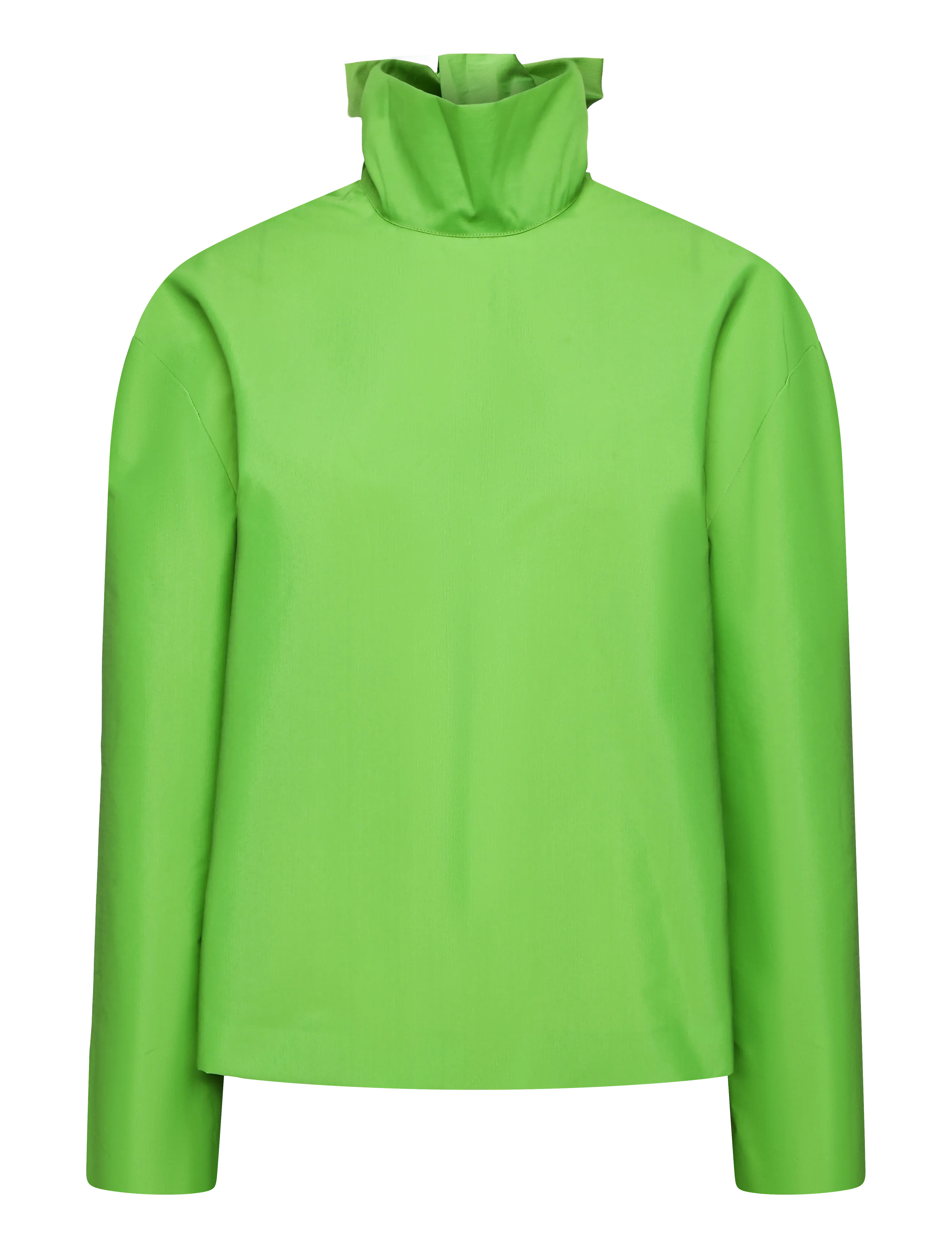 MSGM Blusa/Blouse, Damen, Bluse Mit Rüschenkragen, Grün, Gr.38