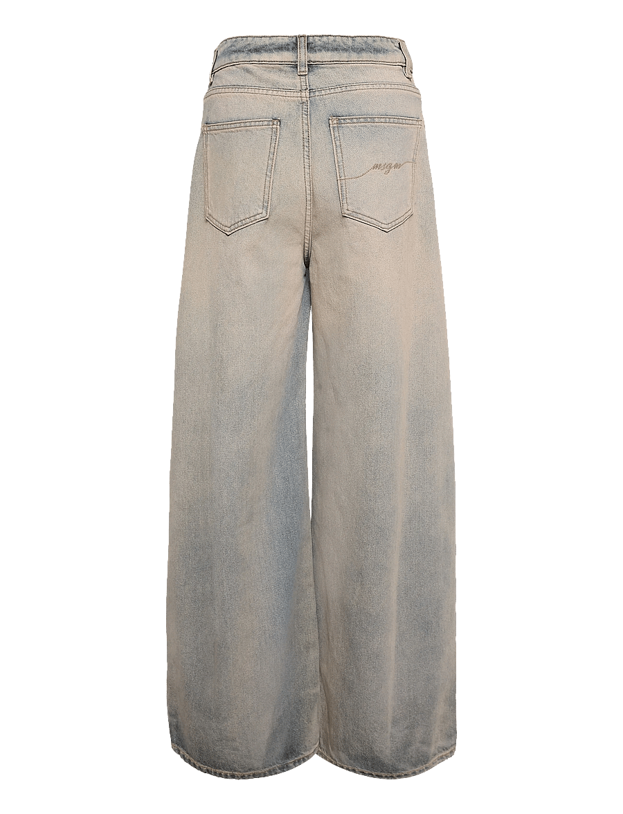 MSGM - PANTALONE/PANTS - hosen mit weitem bein - light blue - 1
