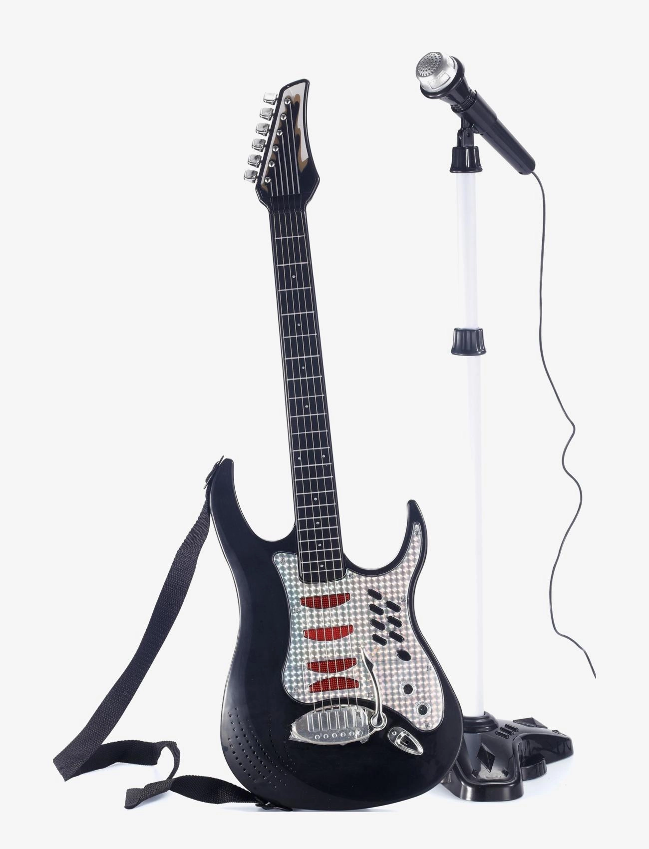 Music Mu Electric Guitar With Microphone & Stand, Børn, Musical Instruments, Multi/mønstret, Str: ONE SIZE