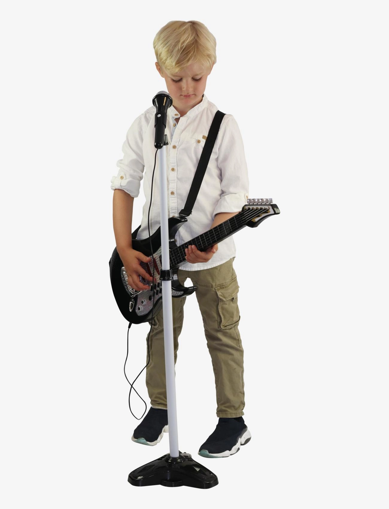 Music - MU Electric Guitar with Microphone & Stand - musikinstrument - black - 1