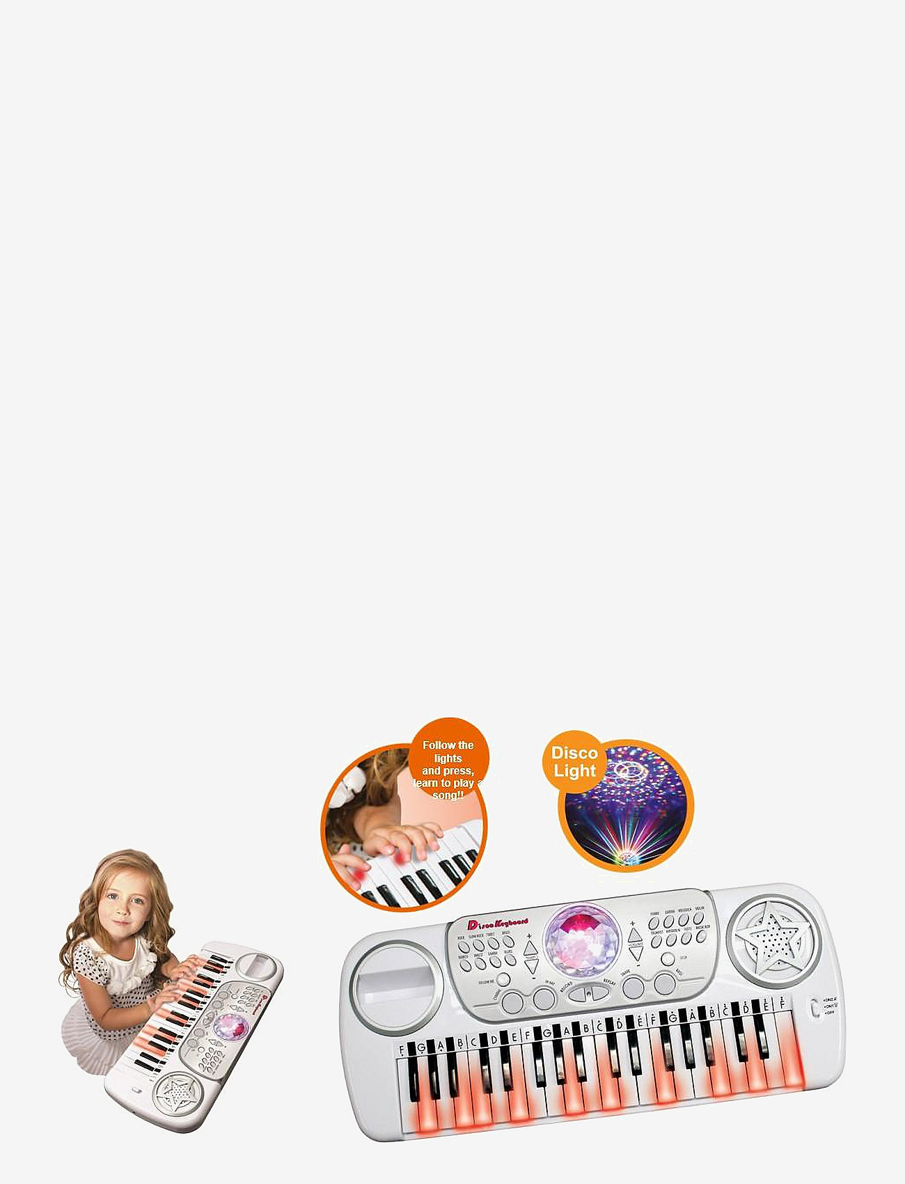 Music - MUSIC Disco Learning Keyboard - musical instruments - multi coloured - 0