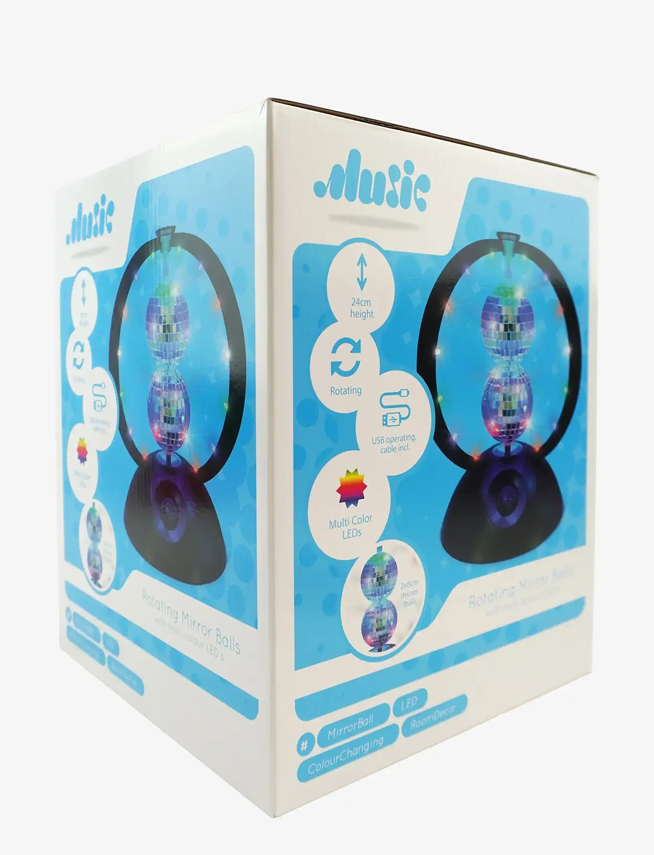 Music - MUSIC Rotating double mirror balls multi colour LEDs - elektronik & media - multicolor - 1