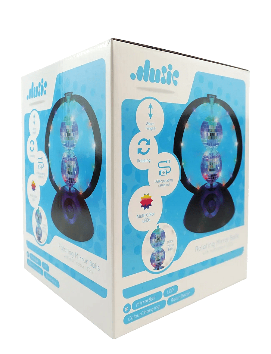 Music - MUSIC Rotating double mirror balls multi colour LEDs - raftæki - multicolor - 1