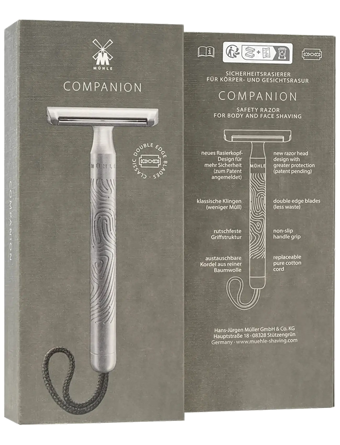 Mühle Shaving - Companion Unisex Safety Razor Silver Matt - Stone - hårfjerning - silver - 2