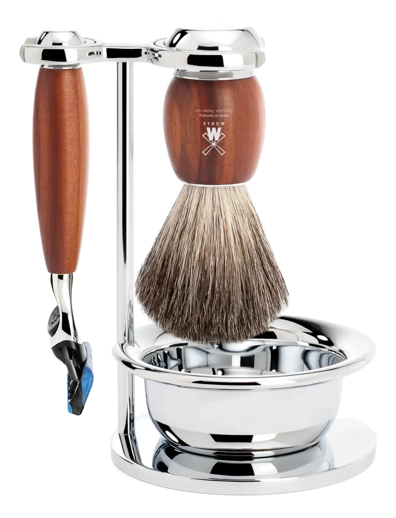 Mühle Shaving VIVO Set Razor Fusion, Shaving Brush, Bowl, Pure Badger - Gavesæt - MULTI-COLORED / brown