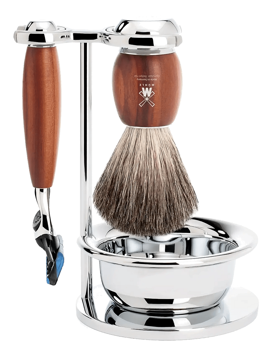 Mühle Shaving - VIVO Set Razor Fusion, Shaving Brush, Bowl, Pure Badger - til ham - multi-colored - 1